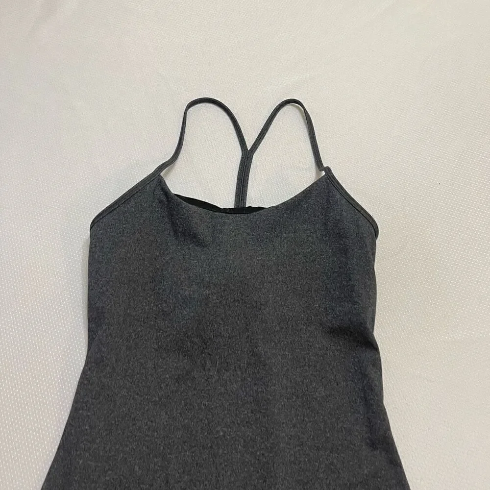 Lululemon Power Y Grey Yoga Gym Training Tank Top Size 6